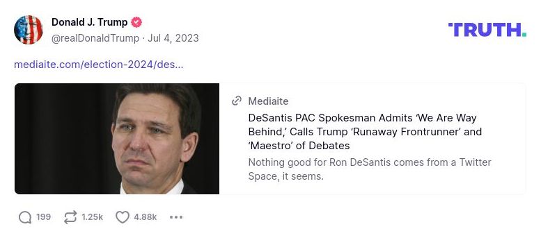 Post image from Donald Trump