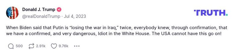 Post preview from Donald Trump