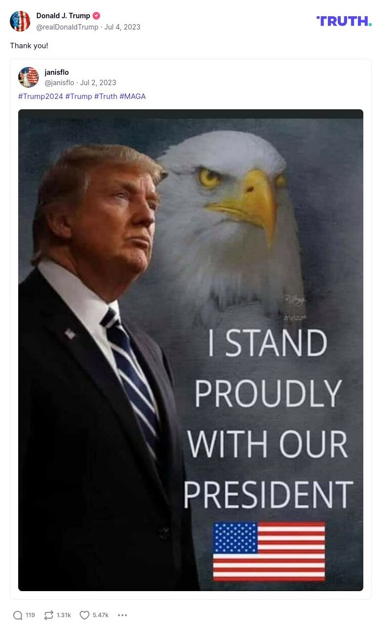 Post image from Donald Trump