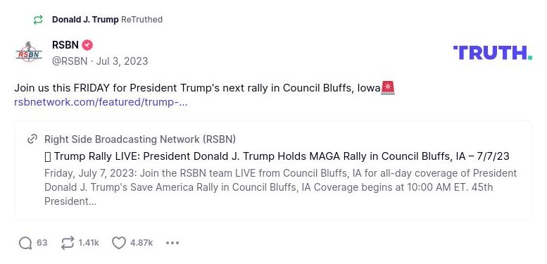 Post image from Donald Trump