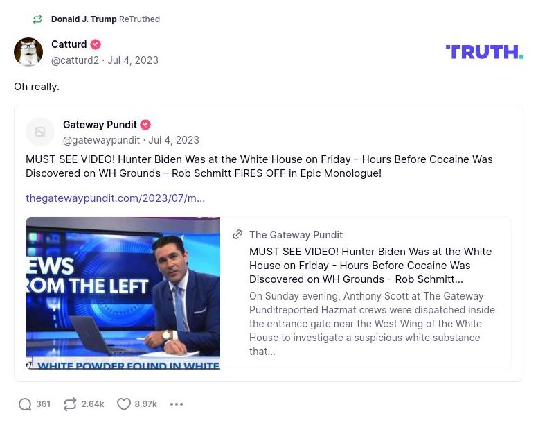 Post image from Donald Trump