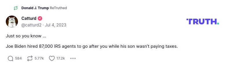 Post image from Donald Trump