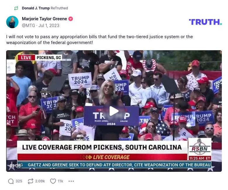 Post image from Donald Trump