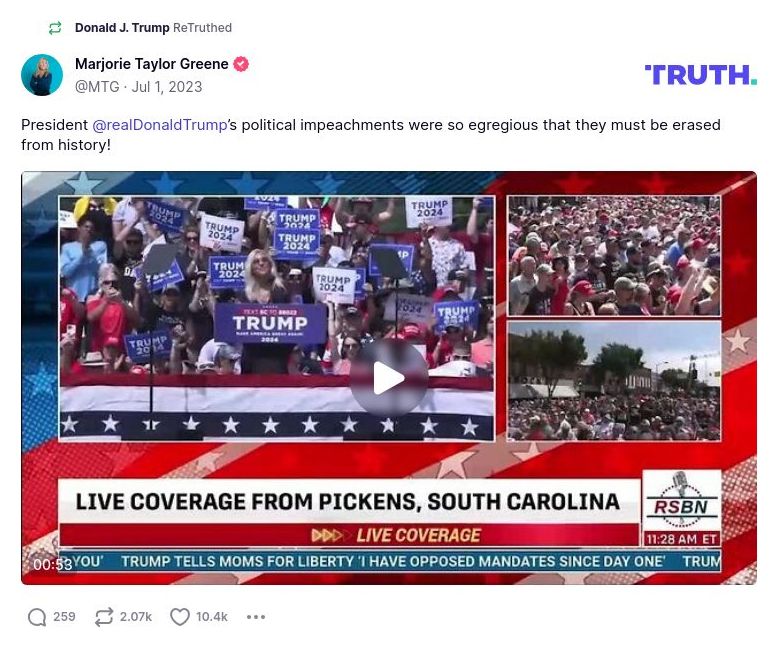 Post image from Donald Trump