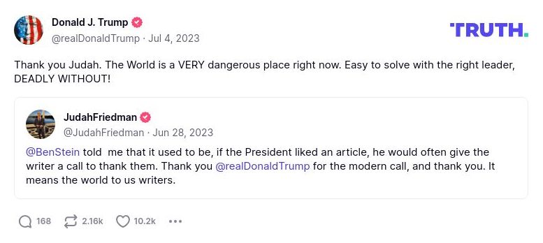 Post image from Donald Trump