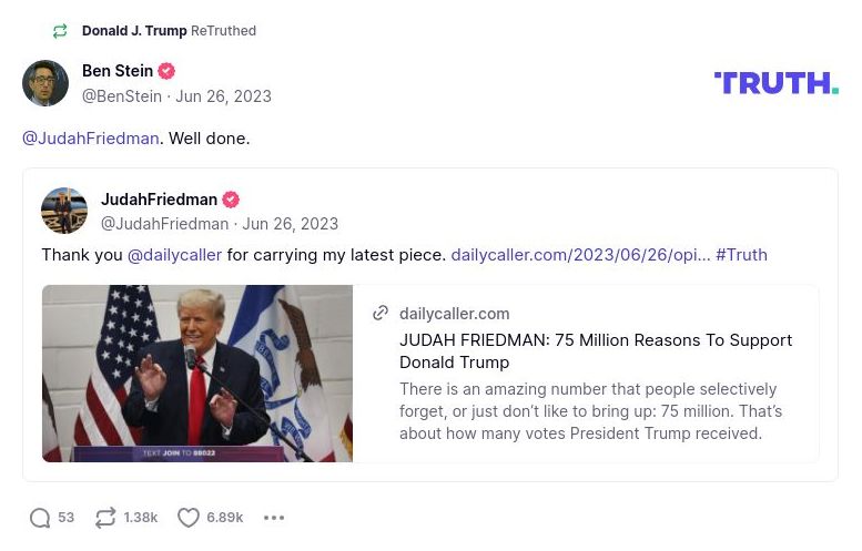 Post image from Donald Trump