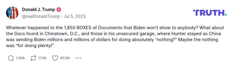 Post preview from Donald Trump