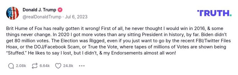 Post image from Donald Trump