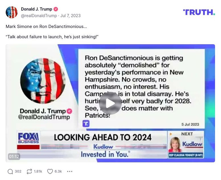 Post image from Donald Trump