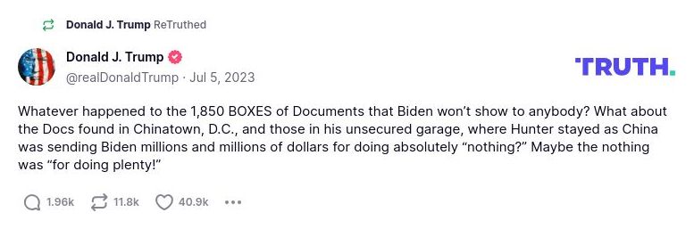 Post preview from Donald Trump