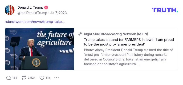 Post image from Donald Trump