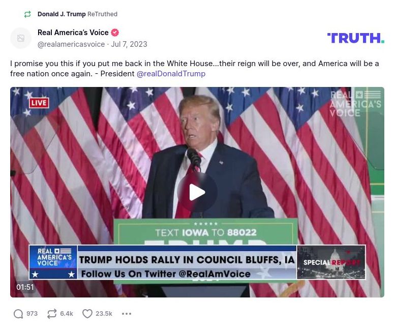 Post image from Donald Trump