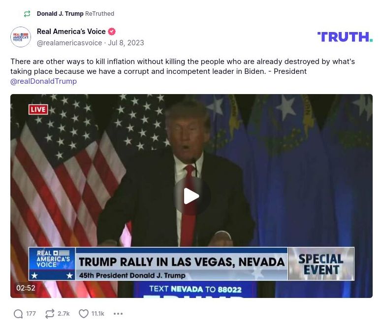 Post preview from Donald Trump