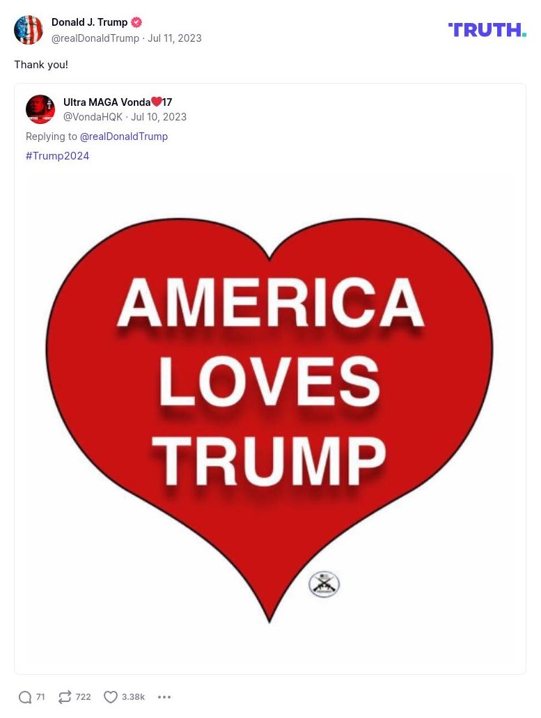 Post image from Donald Trump