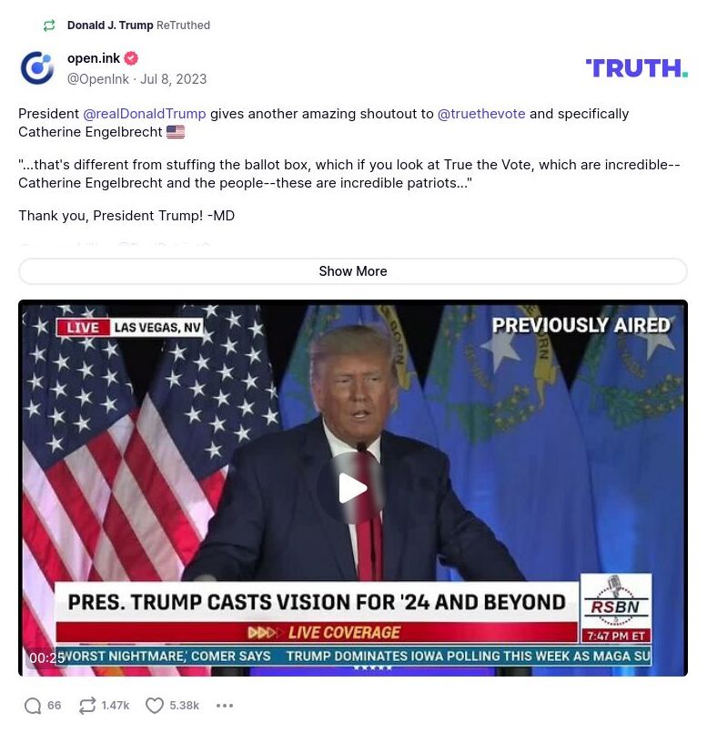 Post image from Donald Trump