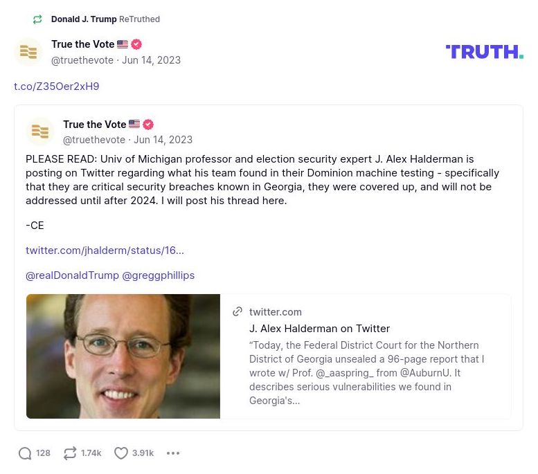 Post image from Donald Trump