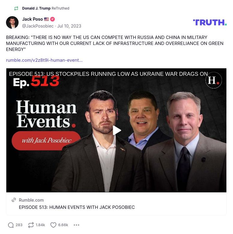 Post preview from Donald Trump