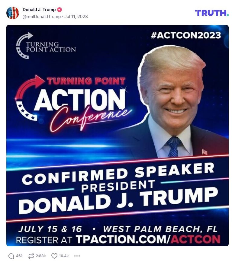 Post image from Donald Trump