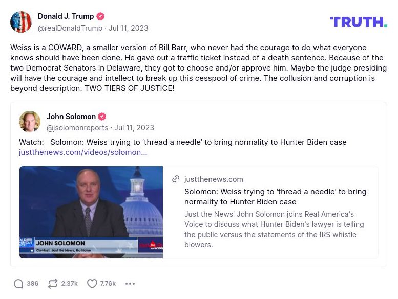 Post image from Donald Trump