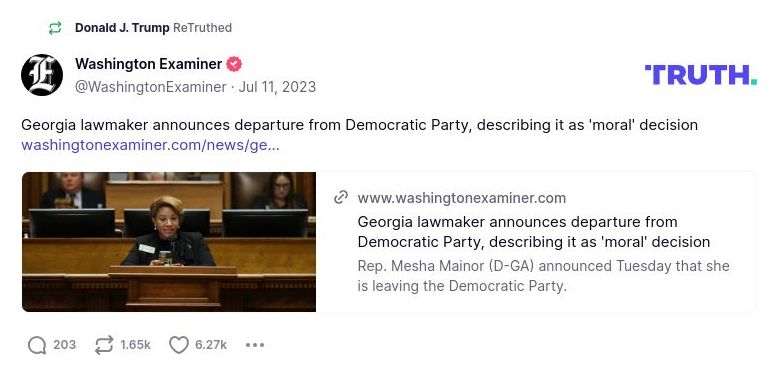 Post image from Donald Trump