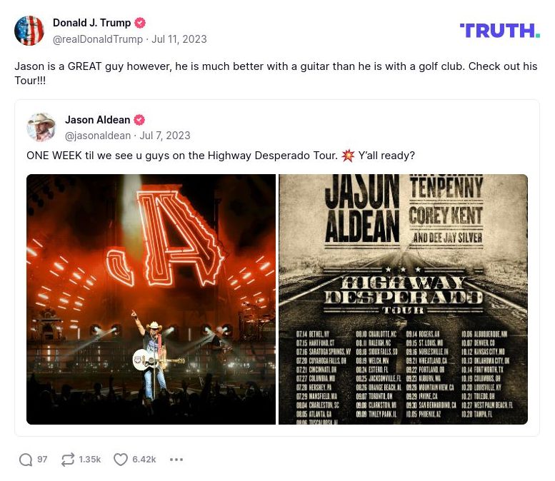 Post image from Donald Trump