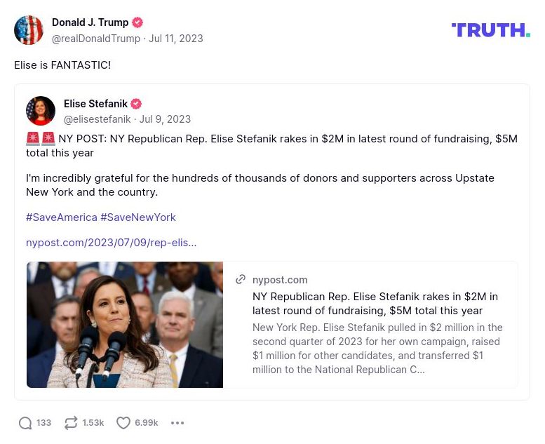 Post image from Donald Trump