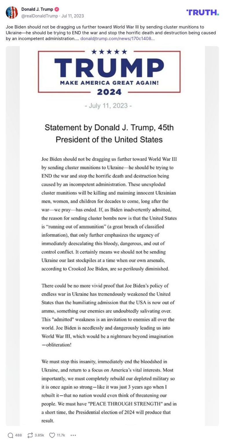 Post preview from Donald Trump