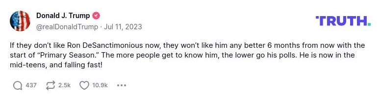 Post image from Donald Trump