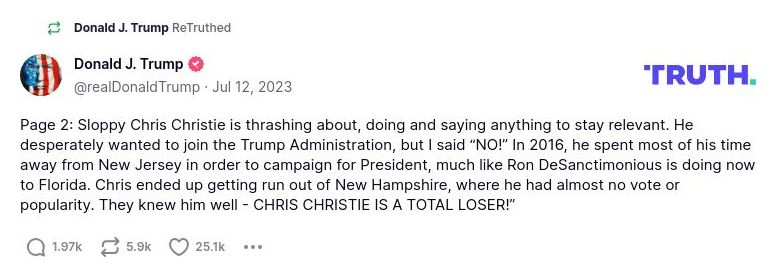 Post image from Donald Trump