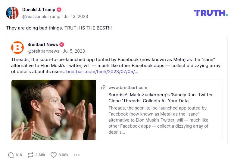 Post image from Donald Trump