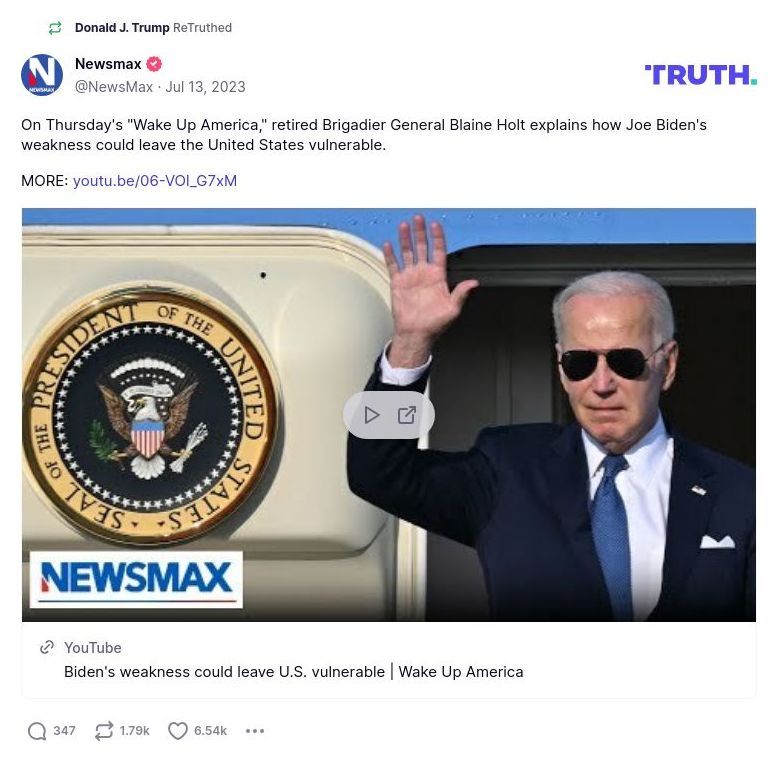 Post image from Donald Trump