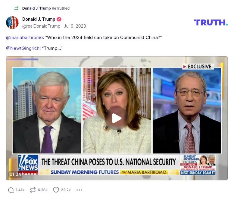 Post preview from Donald Trump