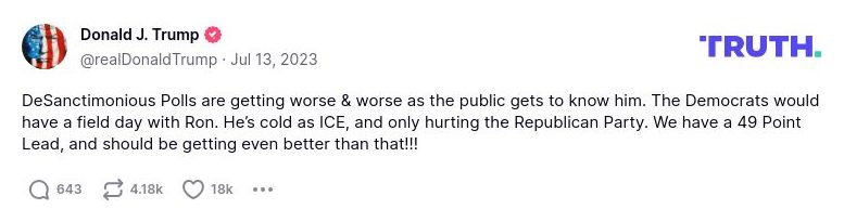 Post image from Donald Trump