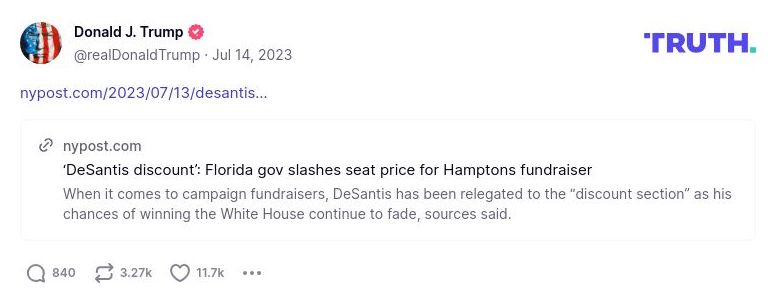 Post image from Donald Trump