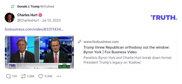 Post image from Donald Trump