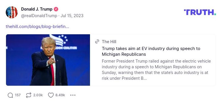 Post image from Donald Trump