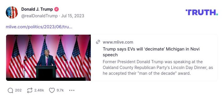 Post image from Donald Trump