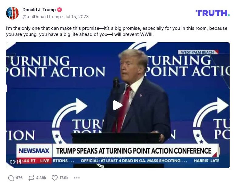 Post image from Donald Trump