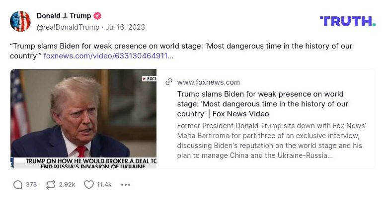 Post image from Donald Trump