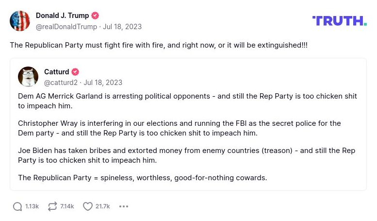 Post image from Donald Trump