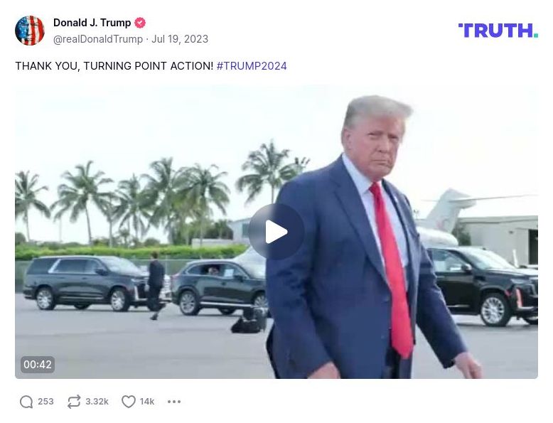 Post image from Donald Trump