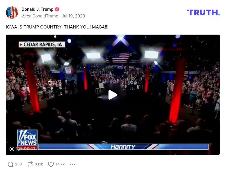 Post image from Donald Trump