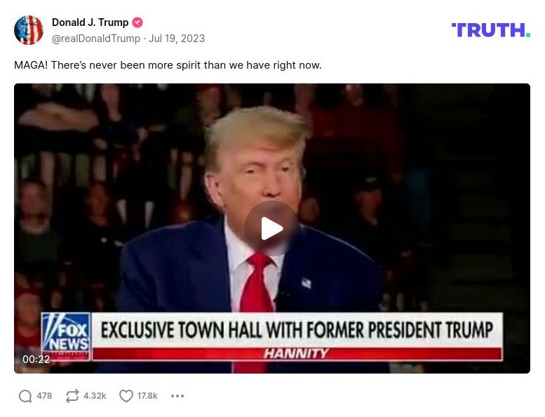 Post image from Donald Trump