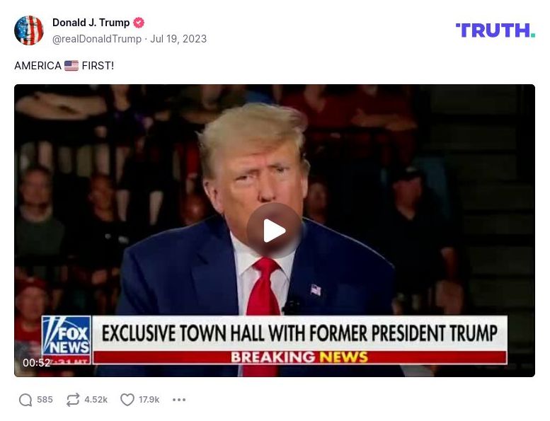 Post image from Donald Trump