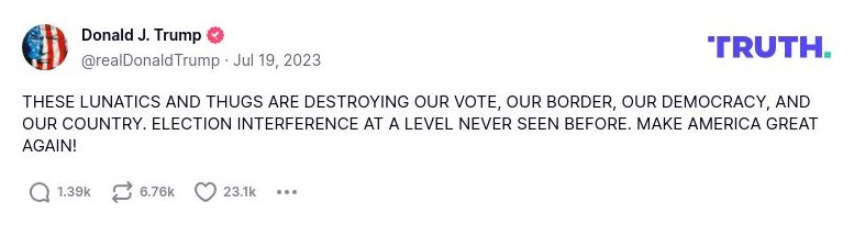 Post image from Donald Trump