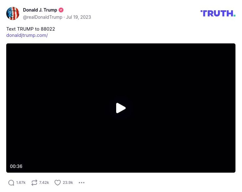 Post image from Donald Trump