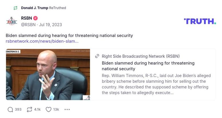 Post image from Donald Trump