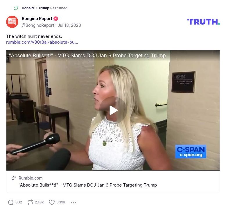 Post image from Donald Trump