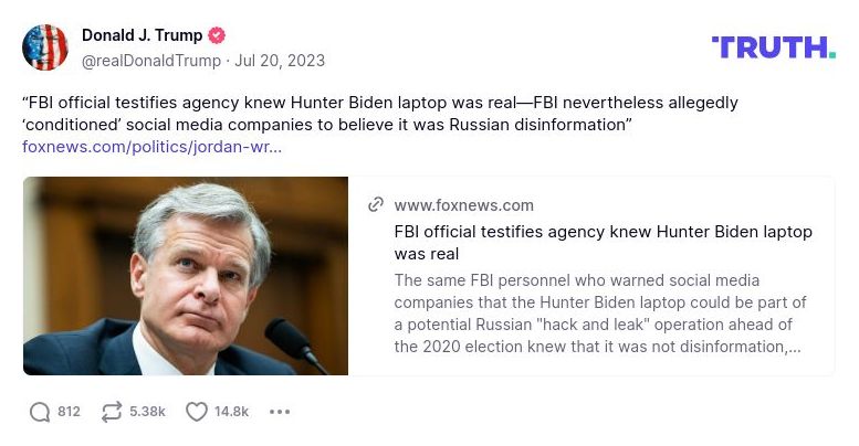 Post image from Donald Trump