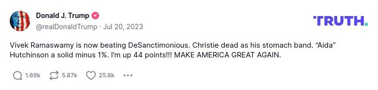 Post image from Donald Trump